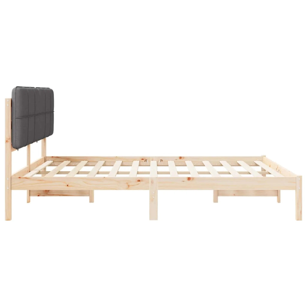 Letto con Testiera Rivestita Grigio scuro 180 x 200 cm