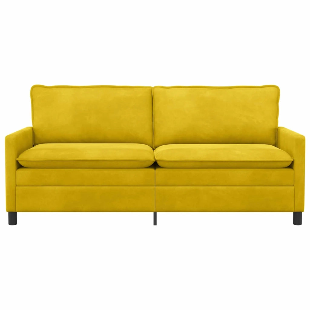 Divano Giallo 196 x 81 x 87,5 cm Velluto