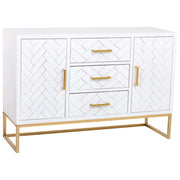 Credenza con 3 cassetti e 2 ante in legno e metallo 120x40,5x81h cm