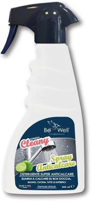 CLEANY Anticalcare, Fragranza Classico, Tecnologia Anti-Goccia, Elimina Fino Al 100% Di Calcare e Residui di Sapone Liquido, Multisurface per Vetri, Ceramica, 500ml
