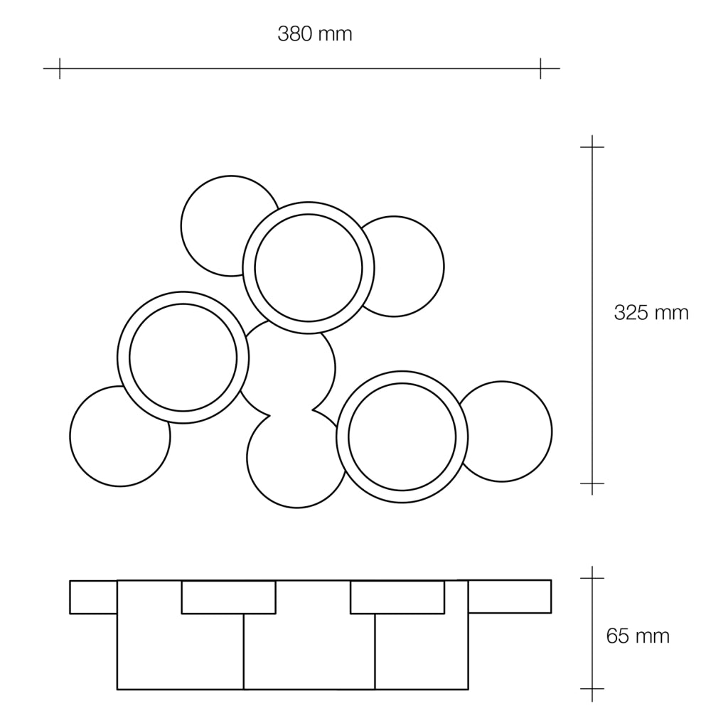 CHIO lampada da soffitto 3 Luci attacco GX53 Forma Tonda in gesso bianco