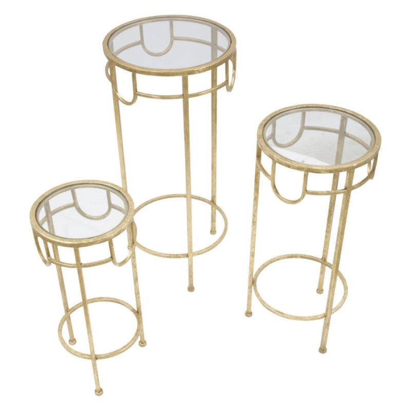 Porta Telefono Gold Set 3 Pz cm ø 33x70-28x60-23x50