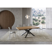 Tavolo fisso 200x90 cm Versalux scortecciato telaio Antracite - Rovere