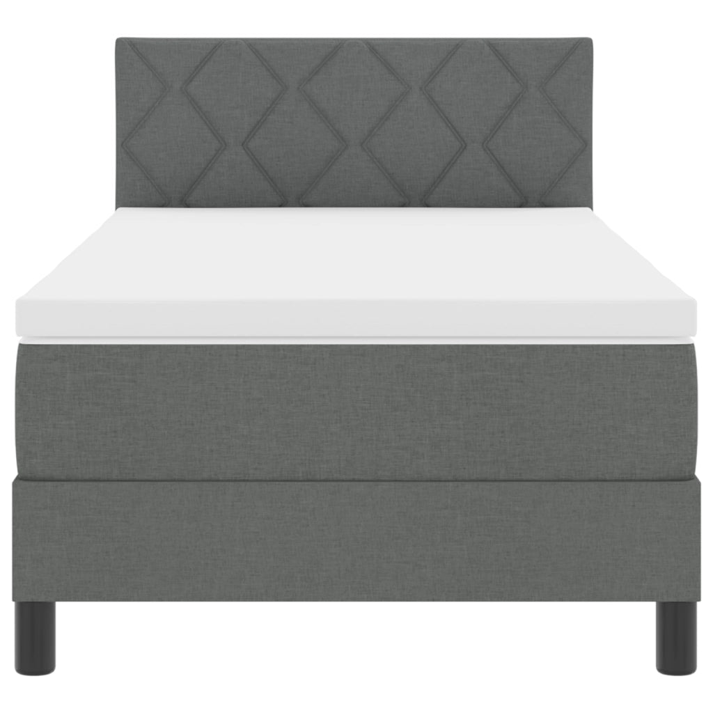 Letto a Molle con Materasso Grigio Scuro 90x190 cm Tessuto