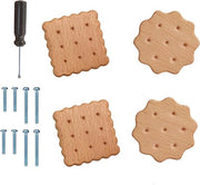 Imposte per cassetta a design in legno quadrato - Set di 4 - Imposte per biscotti e biscotti rotondi - Maniglie di carrello per casa, cucina, camera da letto, armadio