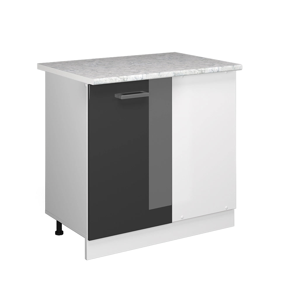 Vicco Mobile ad angolo cucina Antracite lucido 86 cm , PL Marmo
