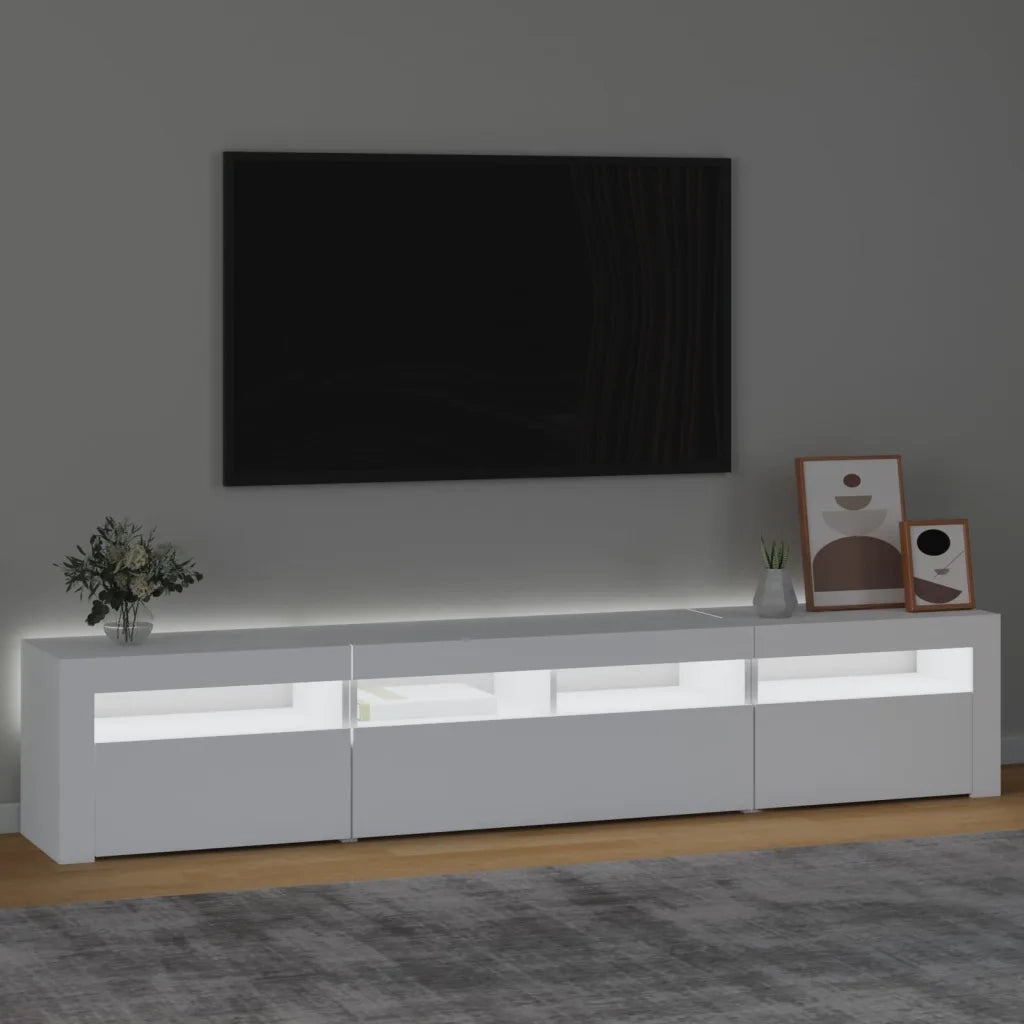 Mobile Porta TV con Luci LED Bianco 210x35x40 cm 3152730