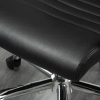 Sedia da Ufficio Ergonomica, Poltrona Direzionale con Funzione Dondolo, Sedia Girevole Regolabile in Altezza, Imbottita, Ecopelle, 54 x 62 x 104-114 cm, Nero