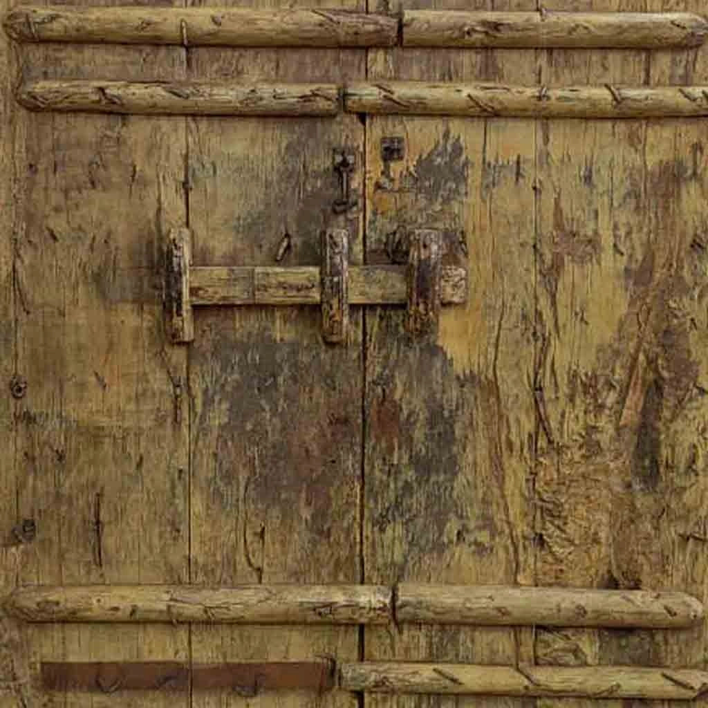 Porta in legno fatta a mano 126x10x236h cm