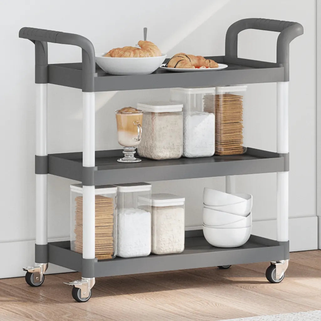 Carrello a 3 Ripiani Grigio 77x34x72 cm in Alluminiocod mxl 87689