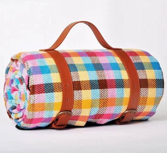 Tessuto da picnic 200x200cm - Impermeabile - Tela da spiaggia - Tavola da picnic - Coperta da picnic - Tela da spiaggia - Soffice e comodo - Tessuto misto | Tessuto a quadretti