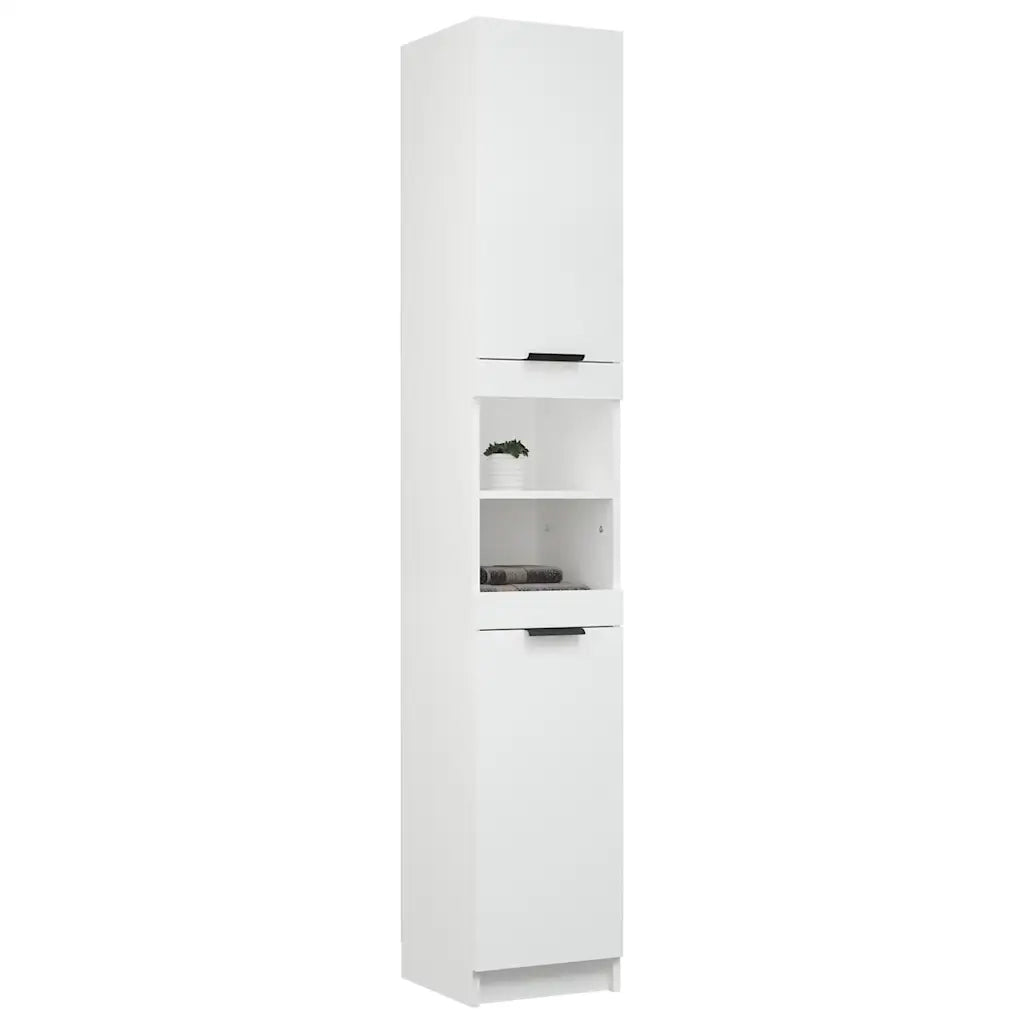 Armadietto da Bagno Bianco 32x34x188,5 cm in Legno Multistrato 811322