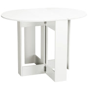 Tavolo da pranzo allungabile ovale ¨C zephmum ¨C 104x76x74 cm legno bianco