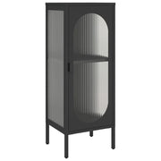 Credenza | Madia | Buffet da pranzo | Armadio da pranzo Nera 40x35x105 cm Vetro e Acciaio