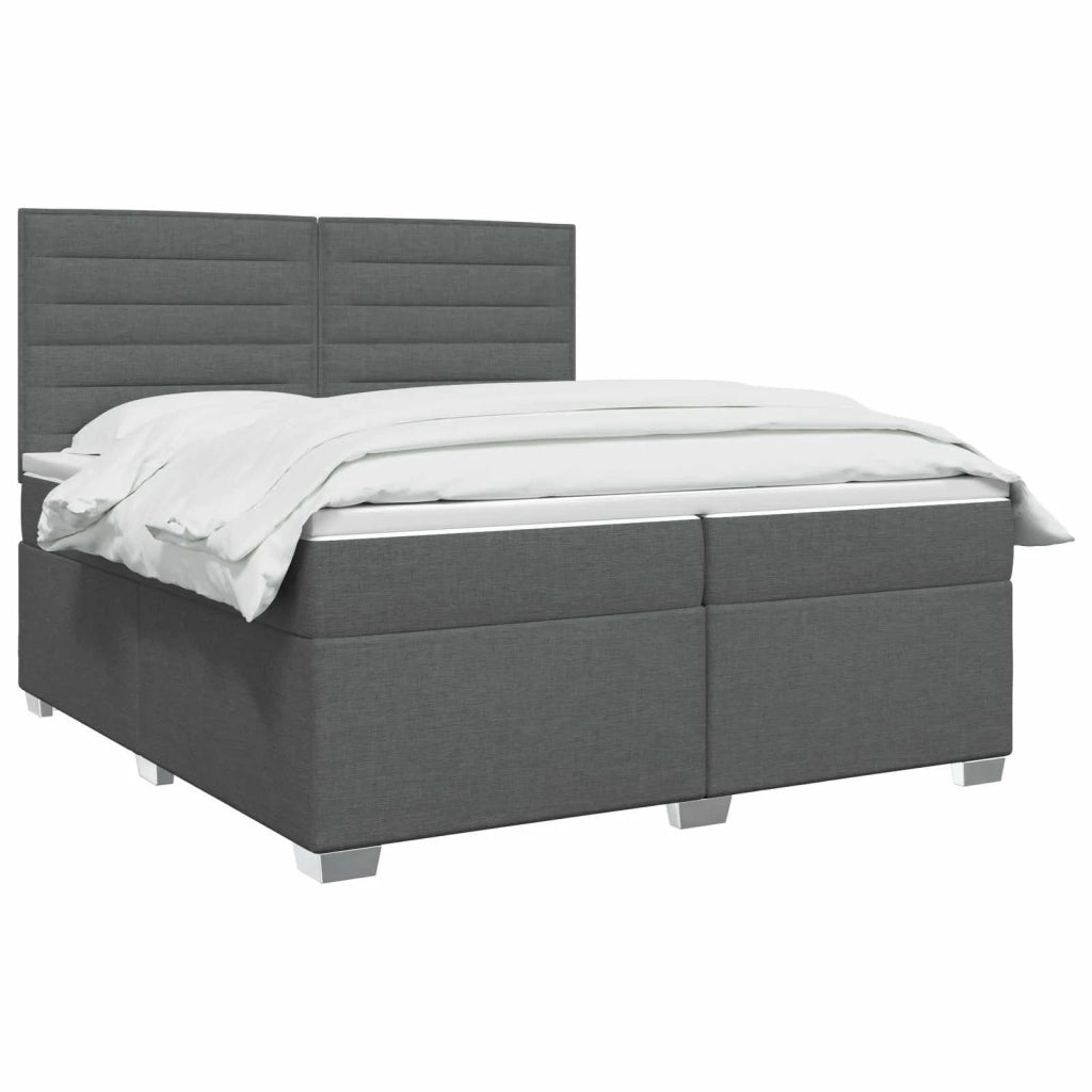 Letto box spring con materasso Grigio Scuro 200 x 200 cm 3454944