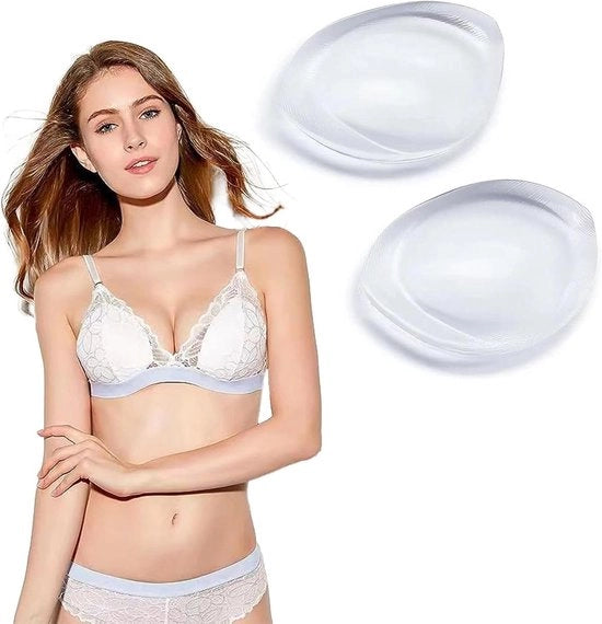 Protesi a forma di sostegno per seno in silicone per aumento del contenuto della coppa e inserti push-up impermeabili per bikini e costumi da bagno