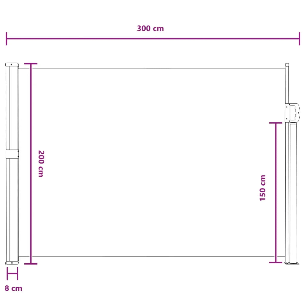 Tenda laterale retrattile-Tenda parasole per balcone Grigio 300 x 200 cm Poliestere
