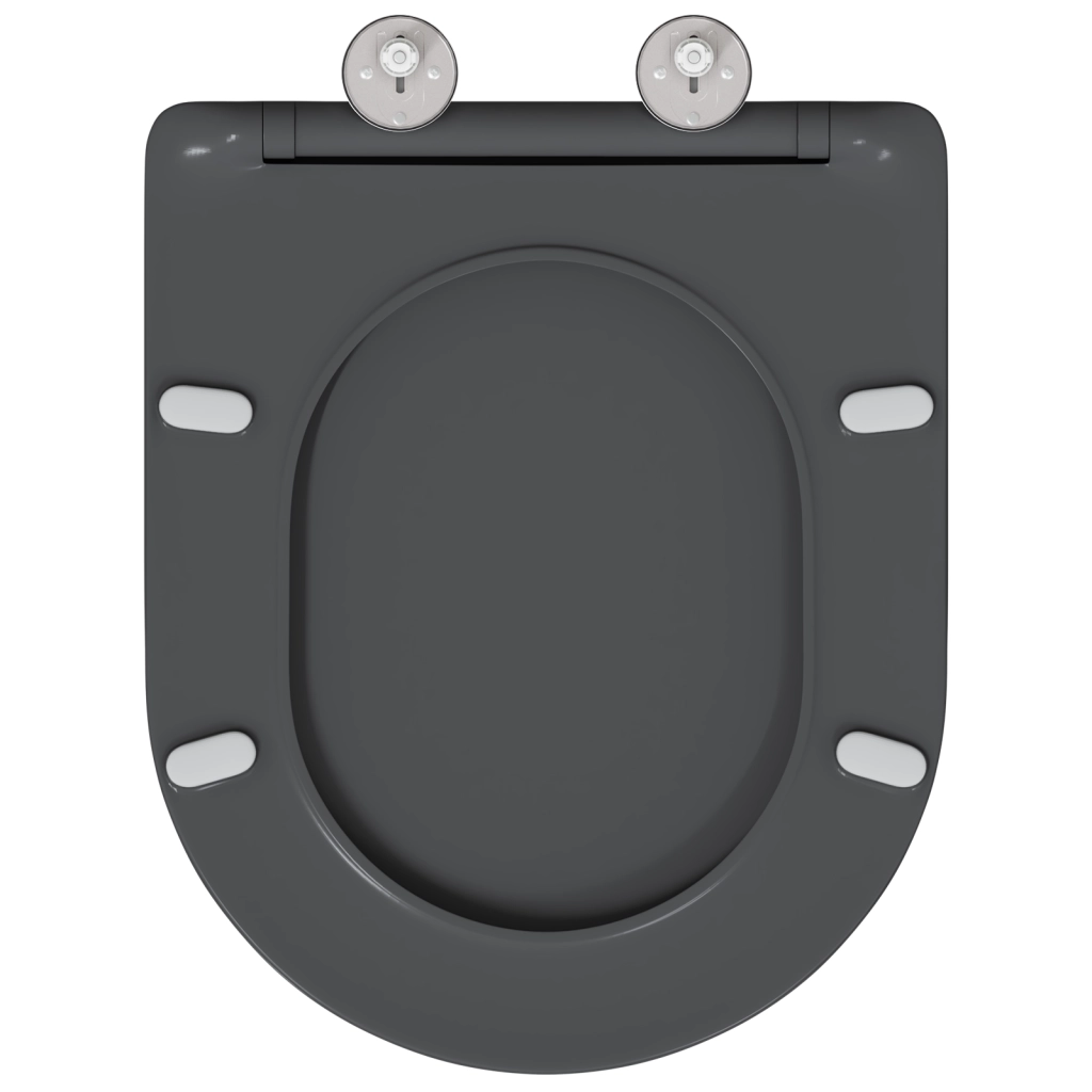 Sedile del WC con Chiusura Morbida in Duroplast Antracite di