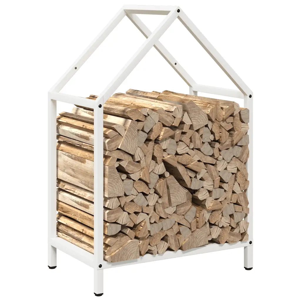 Rastrelliera per Legna da Ardere Bianca 40x25x60 cm 864292