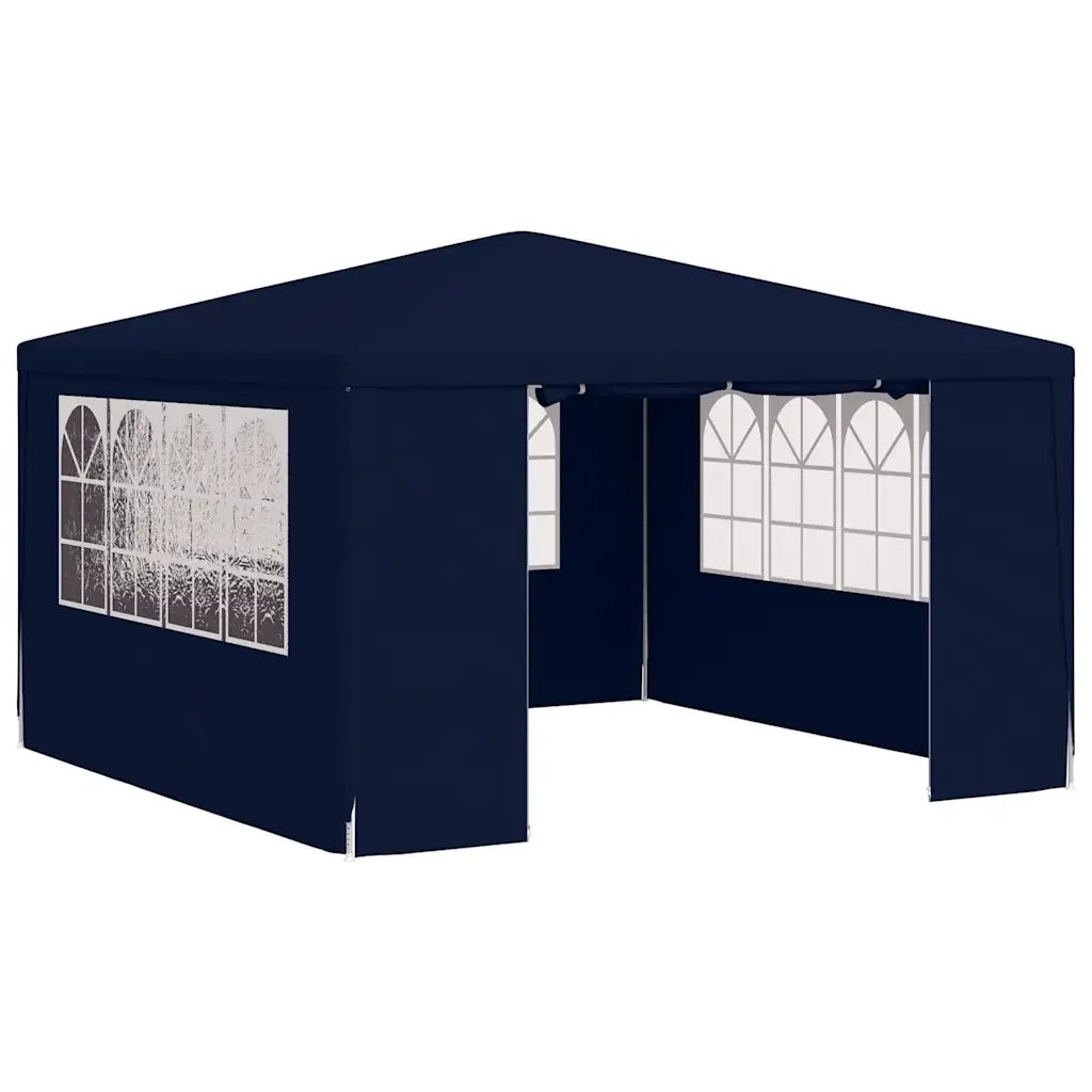 Gazebo | Pergolato Professionale con Pareti 4x4 m Blu 90 g/m2