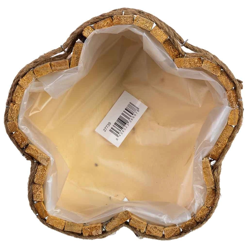 Cesto in legno a forma di fiore 21x21x9h cm