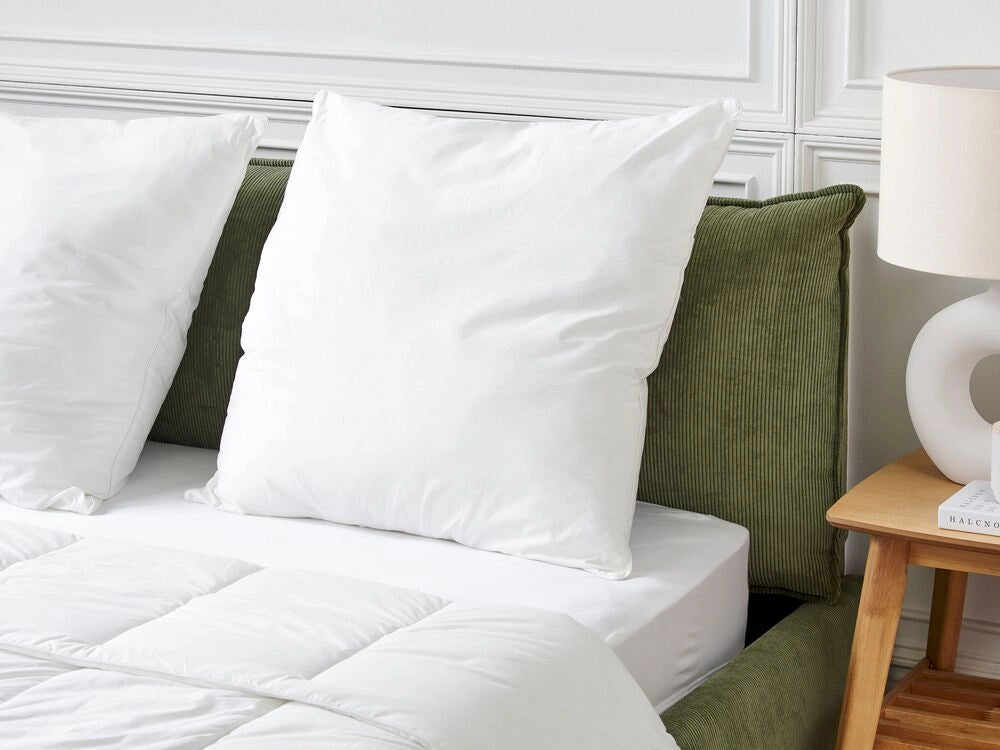 Guanciale rettangolare per camera da letto in cotone di japara con fodera in poliestere bianco a basso profilo 80 x 80 cm camera da letto cuscino morbido