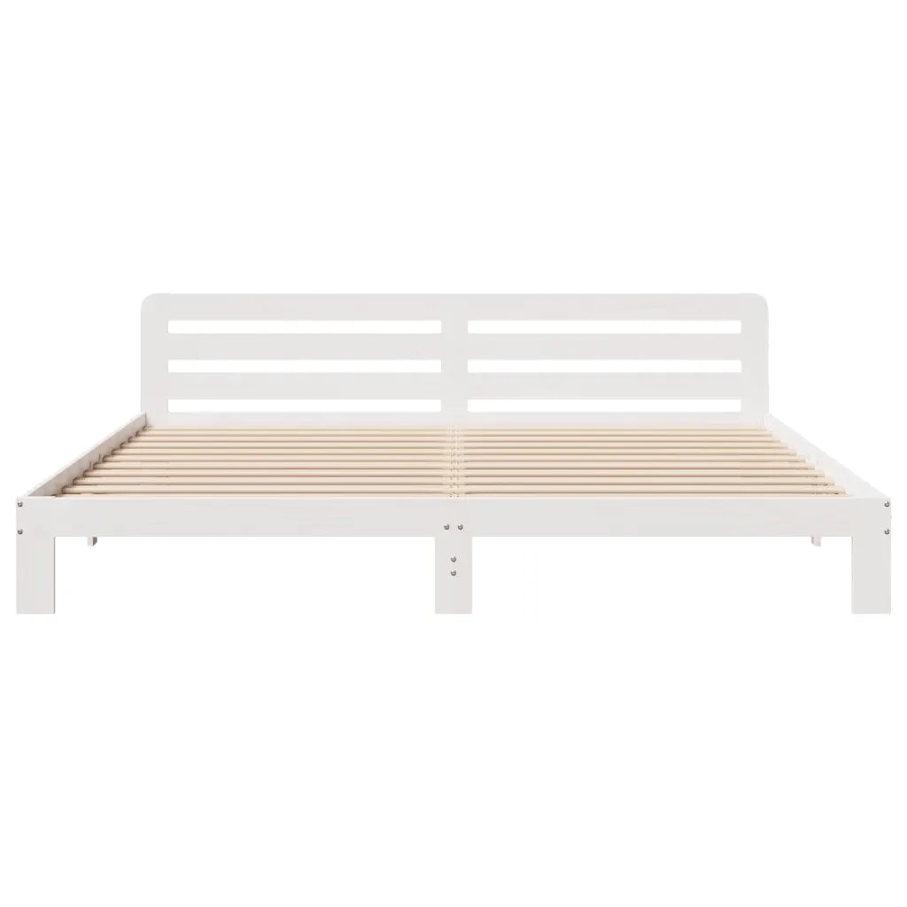 Giroletto senza Materasso Bianco 200x200 cm Legno Massello Pino 855562
