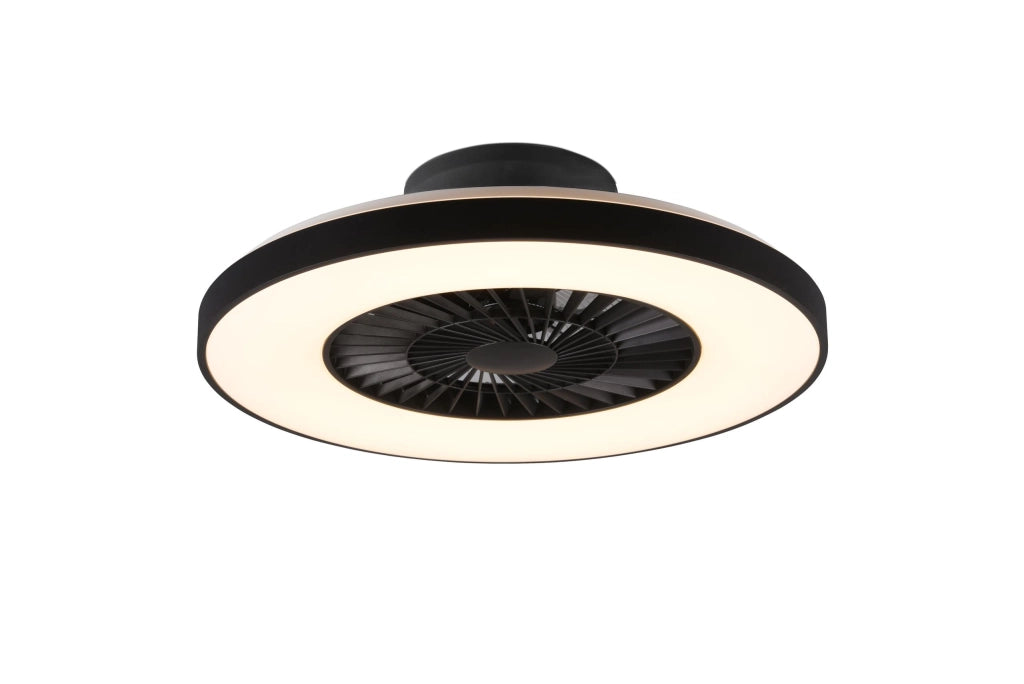 Plafoniera Ventilatore da Interno a led in PLASTICA Nero Opaco
