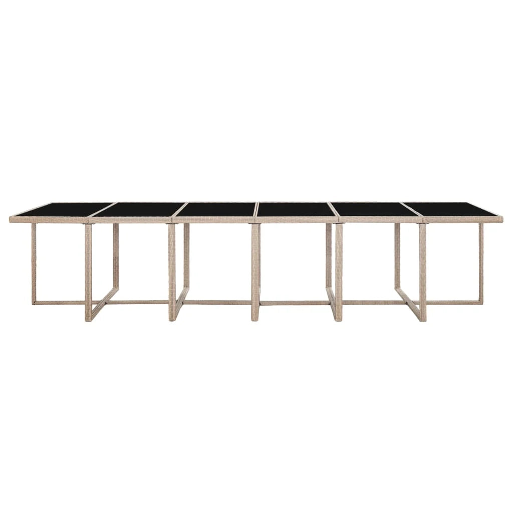 Set di mobili da giardino mobili da esterno con cuscini 17 pezzi resina intrecciata beige 02_0018287