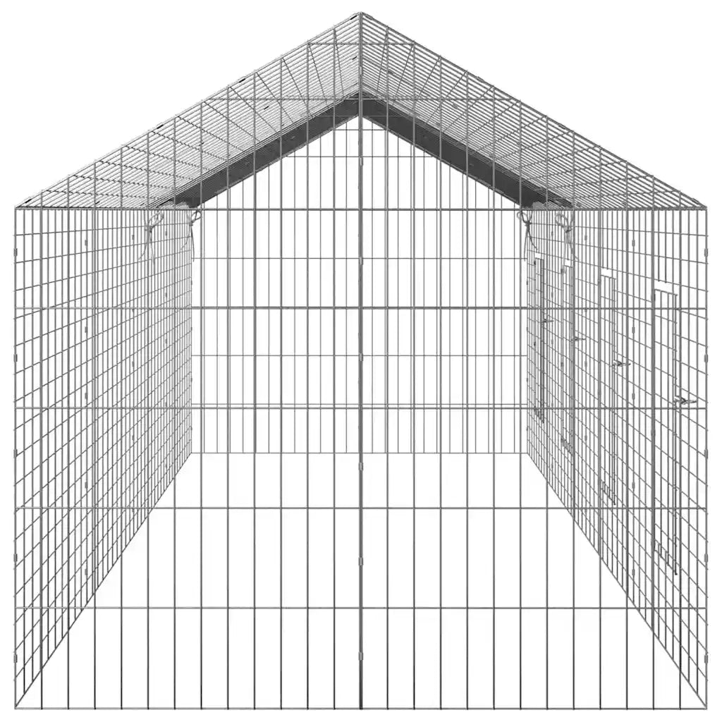Gabbia per Conigli Argento 400 x 78 x 78 cm Acciaio zincato 42019238