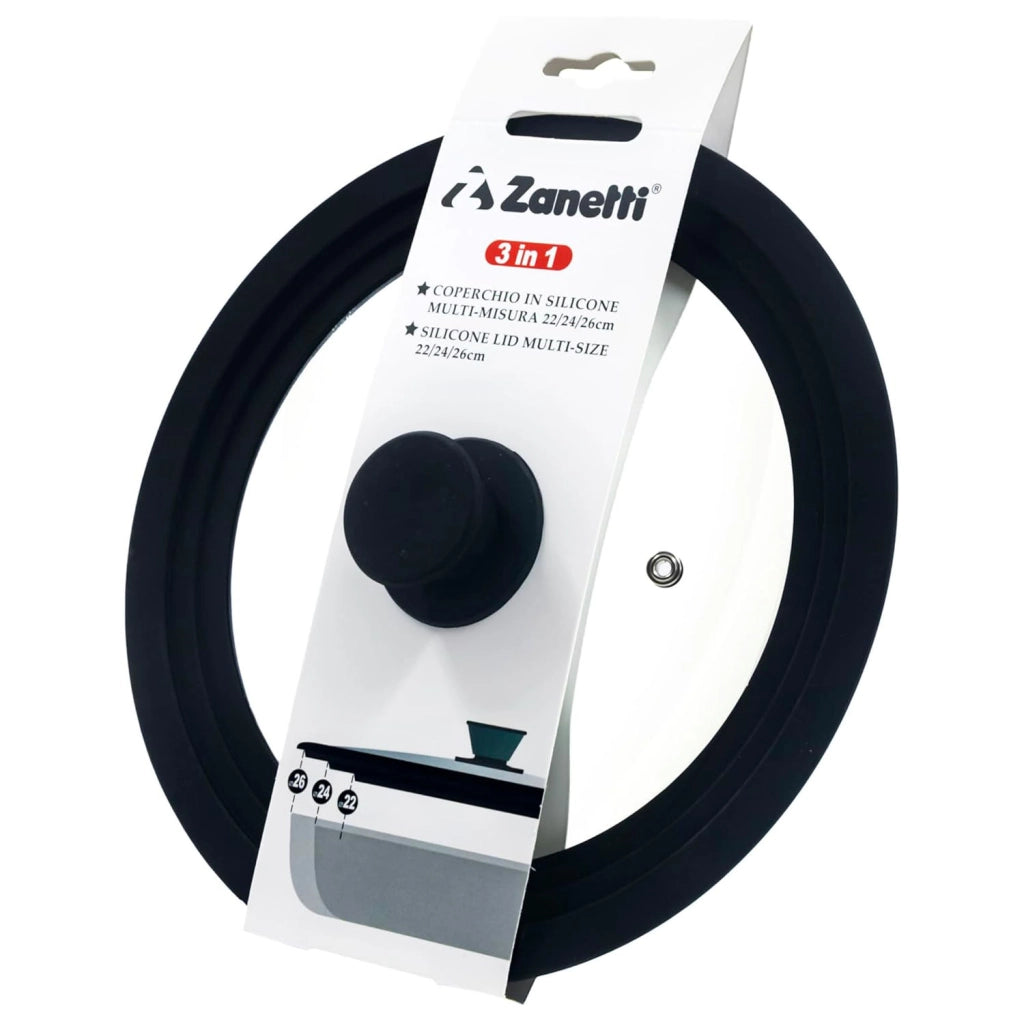 Zanetti Coperchio Universale Vetro Silicone 22 24 26 cm