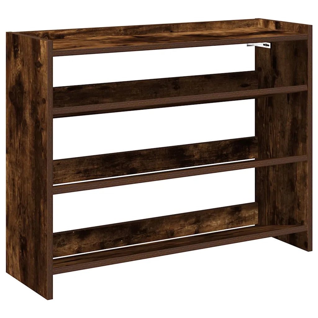 Scarpiera Rovere Fumo 80x25x62 cm in Legno Multistrato 859918