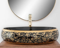Lavabo Da Appoggio Rea Meryl Black / Gold