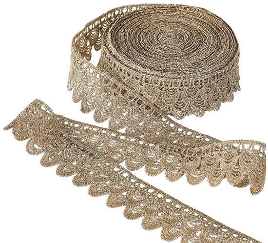 Decorazione di Sposa - Lint a Trefoli 33mm - Fili di Poliestere Giallo - 10 Metri - Decorazione di Sposa - Cucito DIY - Decorazioni per Carte