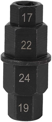 Accessorio per Motocicletta - Chiave a Tastone - Chiave a Tastone Adattabile - Adatto per Forcelle 17/19/22/24mm - Esecuzione di Alta Qualità - Materiale in Acciaio Nero
