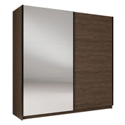 Armadio ARSALA 200 cm noce con specchio e porte scorrevoli design