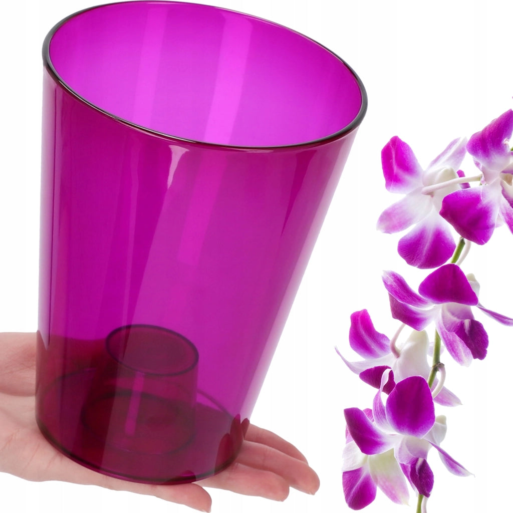 Vaso per orchidee KADAX in plastica, 12 cm, viola