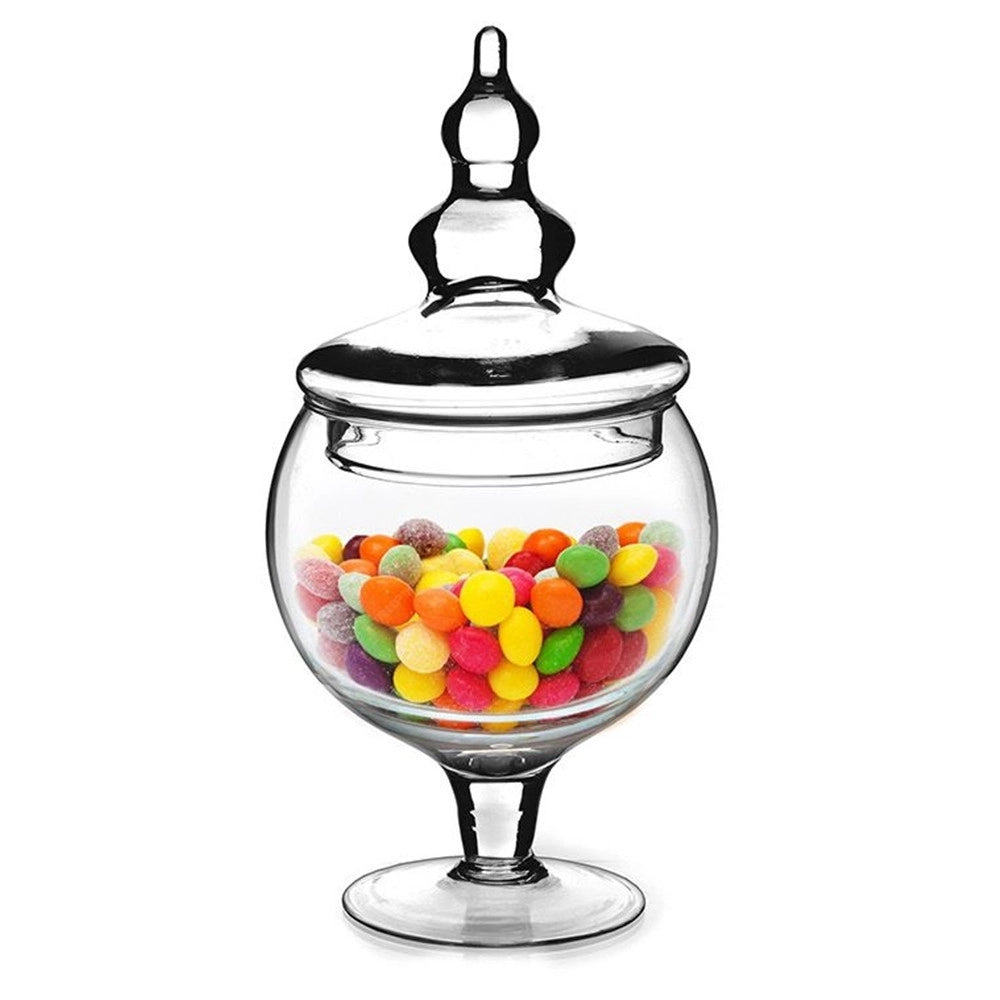 Trade Shop - Potiche In Vetro Cofanetto Con Coperchio ø13xh30cm Per Dolci Caramelle Oggetto Decorativo -