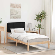 Letto con Testiera Rivestita Nero 90 x 190 cm Pino massello 878016