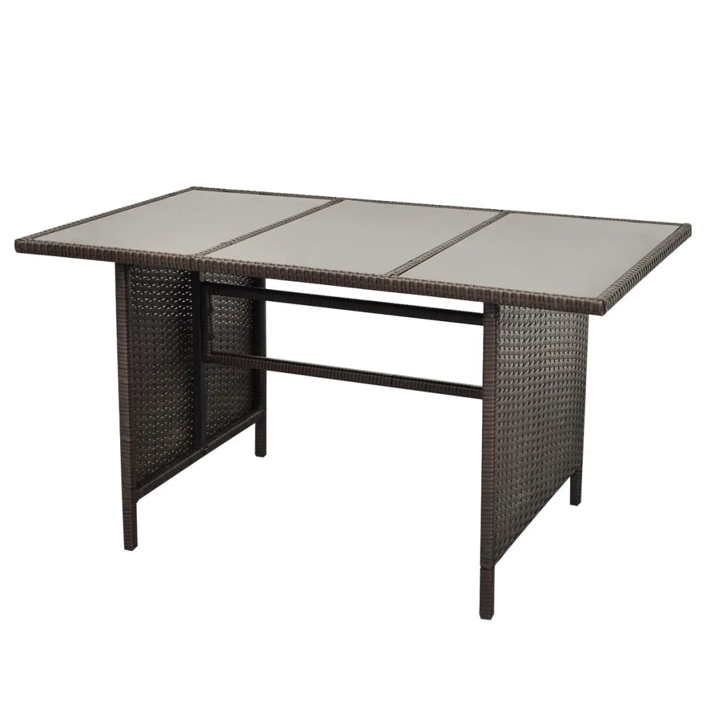 Set Divani da Giardino 4 pz con Cuscini in Polyrattan Marrone cod mxl 34893