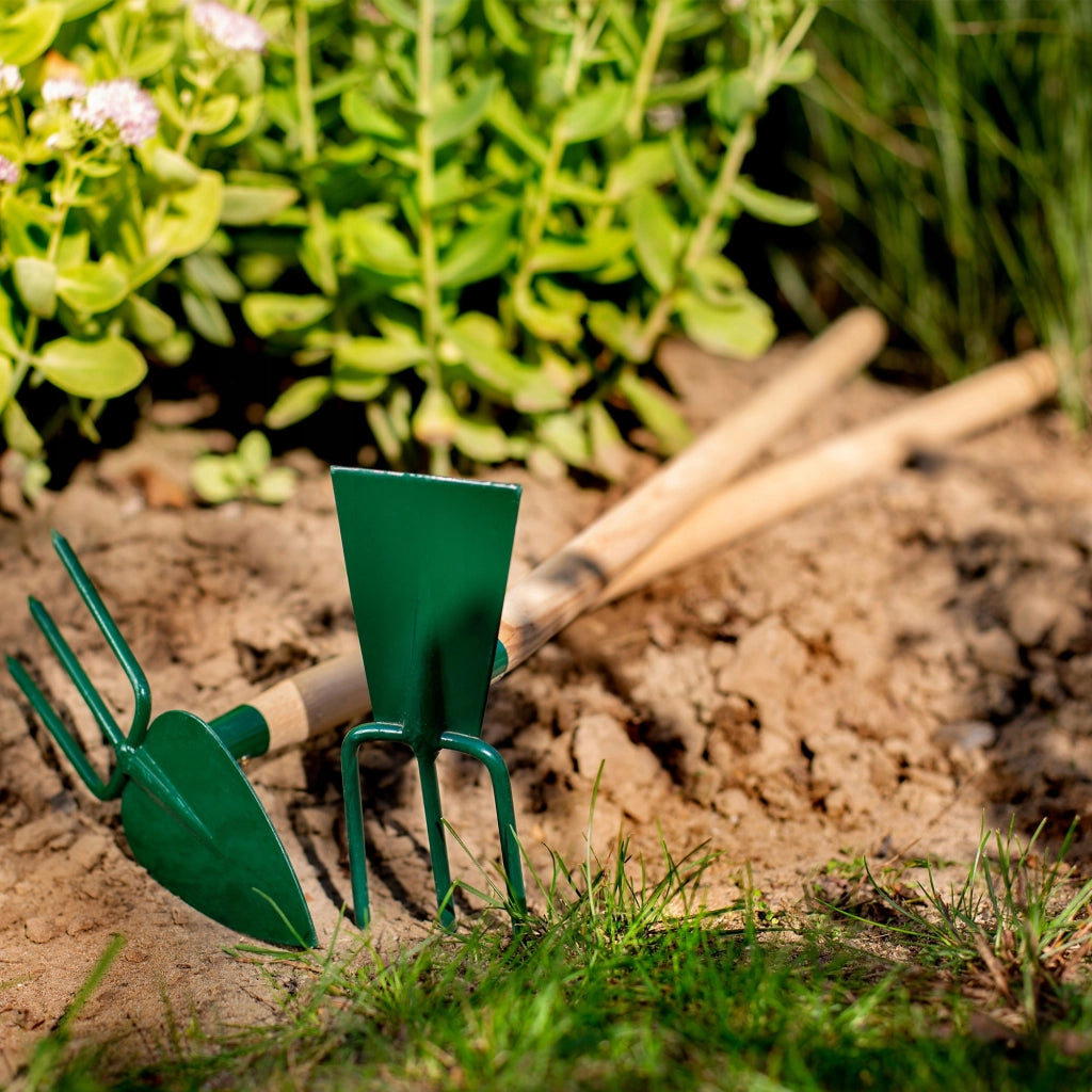Zappa da giardino KADAX per scavare con forca da 7 cm e gancio da 83 cm