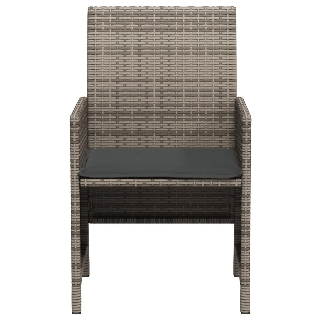 Set da Bistr¨° 3 pz | Set Salotto da Giardino con Cuscini Grigio in Polyrattan