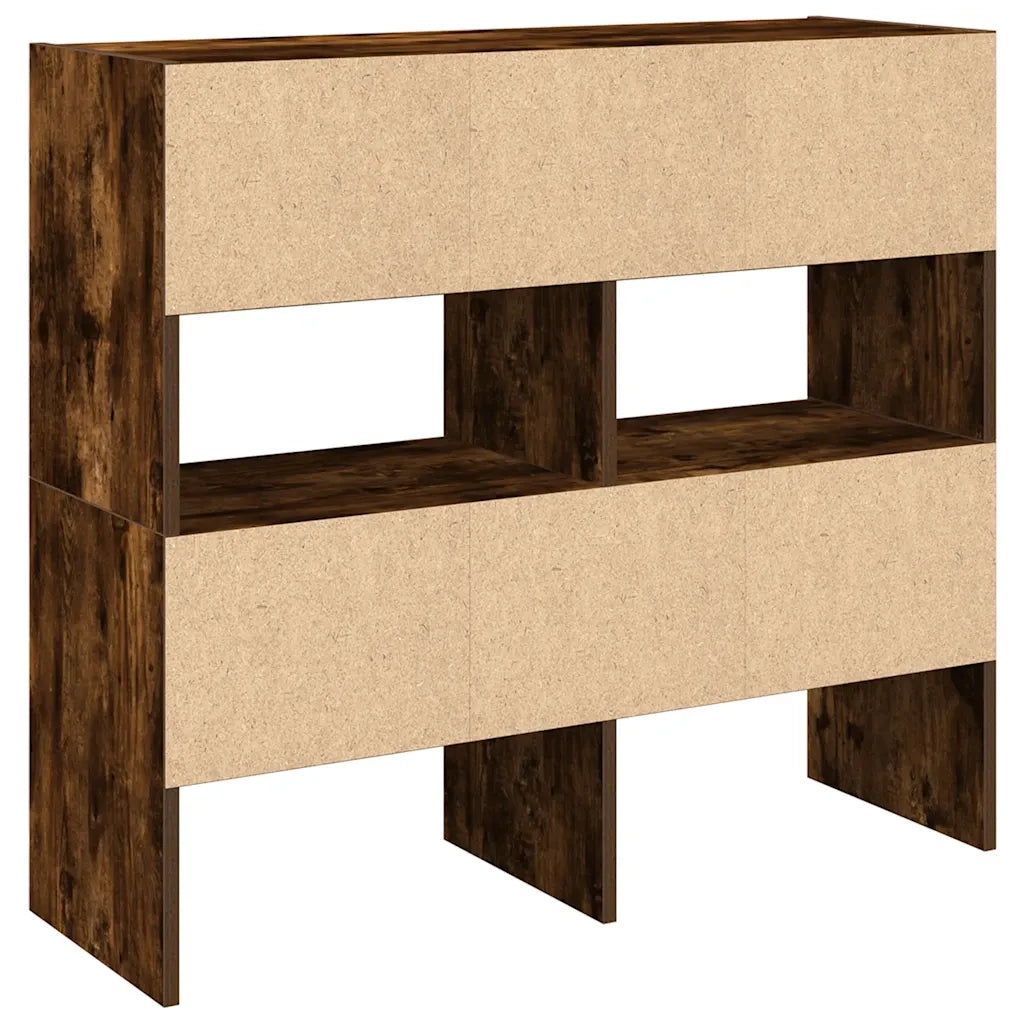 Scarpiere 2 pz Impilabili-Set di 2 Scaffale per scarpe Rovere Fumo 89,5x30x40 cm