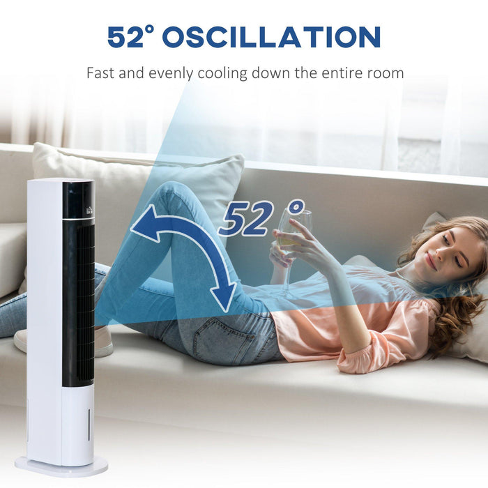 Raffrescatore Ventilatore Evaporativo 3 Litri 60W con Telecomando Bianco