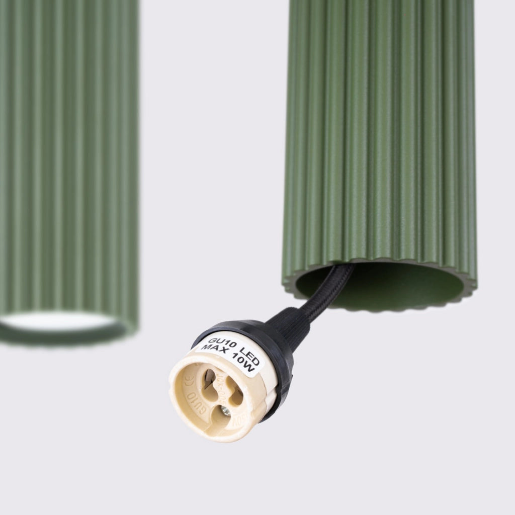 Lampada a sospensione KARBON 4L verde oliva