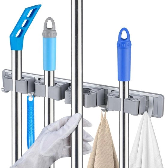 Organizzatore per attrezzi con 4 supporti e 5 ganci per Casa Cucina Garage Giardino.