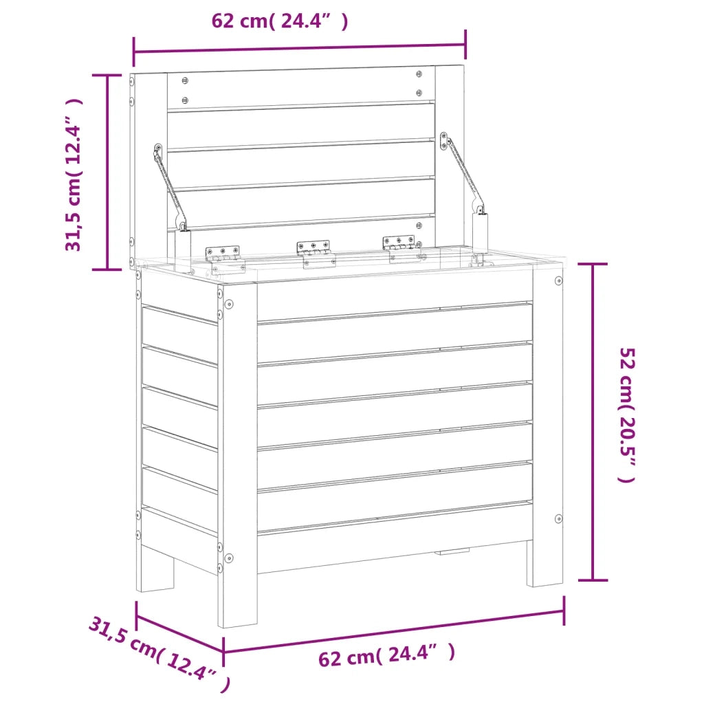 vidaXL Poggiapiedi da Giardino 62x31,5x52 cm Legno Massello di Douglas
