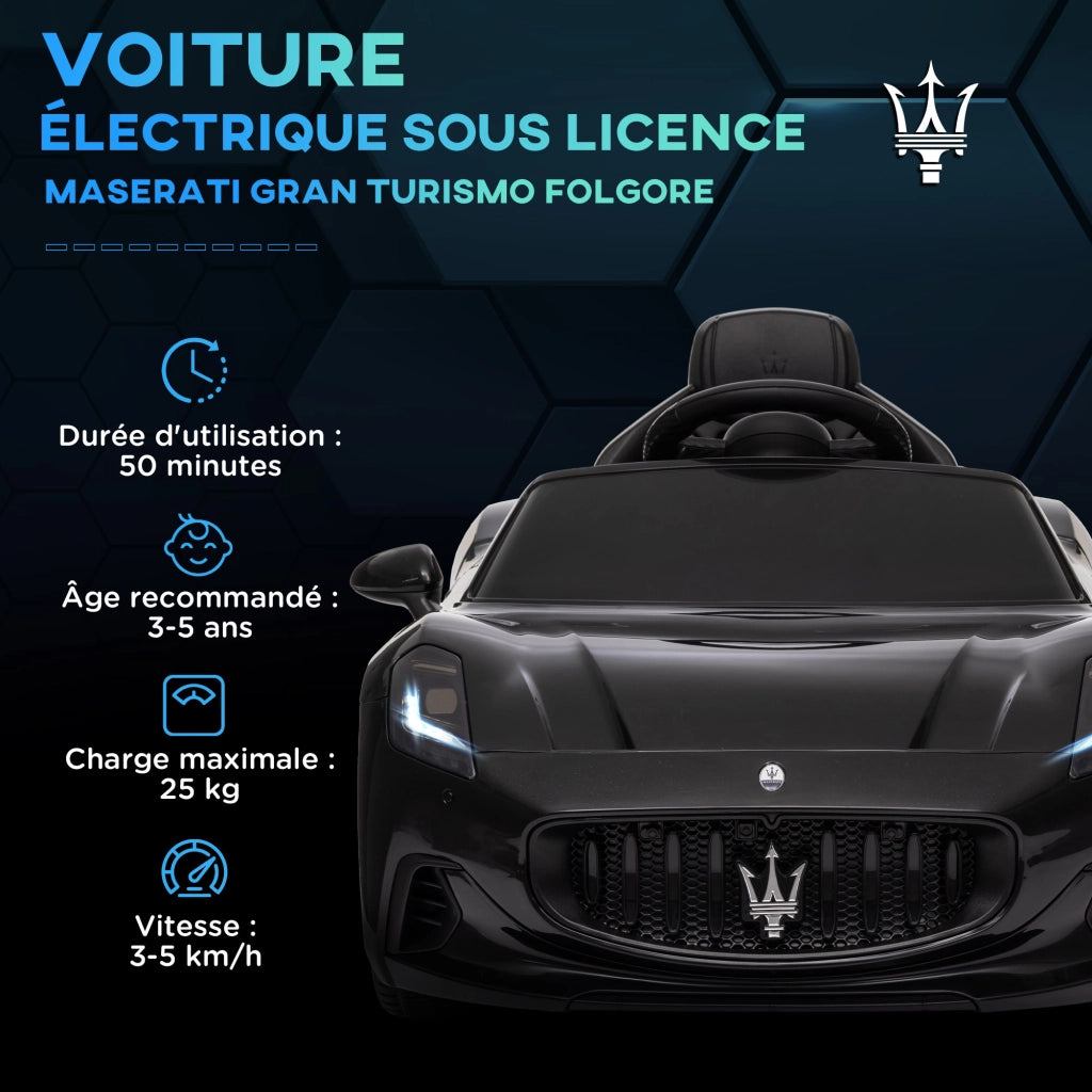 Auto elettrica per bambini Maserati Gran Turismo Folgore ¨C zephmum ¨C 12V telecomando nero