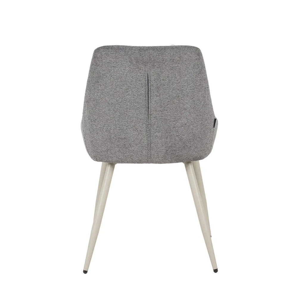 LÚZETE - SEDIA DA PRANZO IMBOTTITA GRIGIA GAMBE BEIGE WESKA