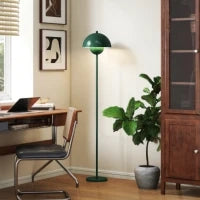 Lampada da Terra con Paralume Semicircolare e Interruttore a Pedale, in Acciaio, Ø30x155 cm, Verde